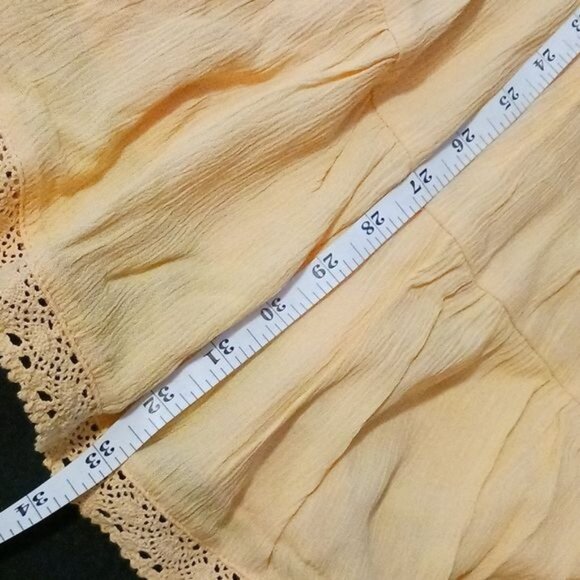 NEW Love Fire Ruffle Strap Tiered Empire Waist Mini‎ Dress Orange Juniors L - Picture 13 of 13